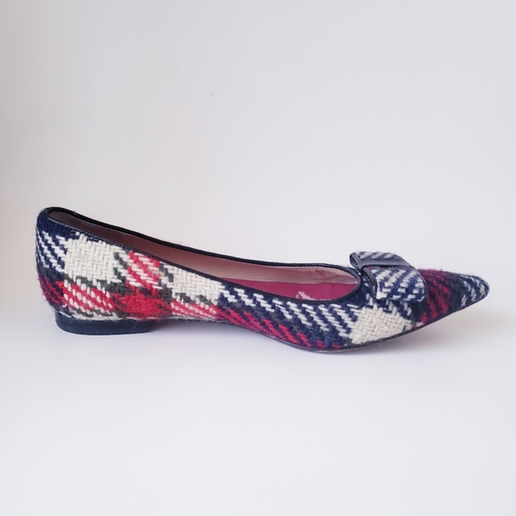 Kate Spade Red Plaid Bow Flats - Picture 5 of 13